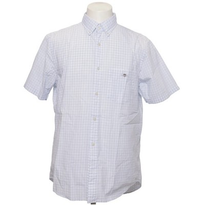 GANT, Kurzarmhemd, Größe: 41/42, Poplin, Blau/Weiß, Karo, Herren #dse