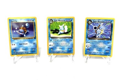 Dark Squirtle Wartortle Blastoise 1999 Team Rocket Pokemon - *PACKFRISCH NEU!*