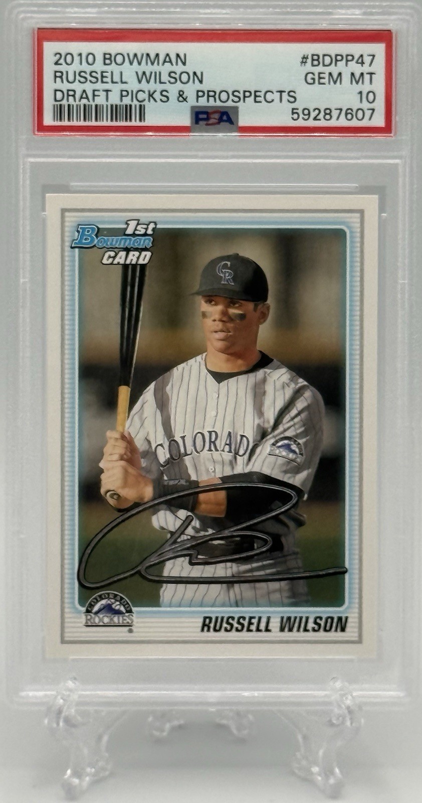 Russell Wilson 2010 Bowman Draft Picks & Prospects 1st #PDPP47 PSA Gem Mint 10!