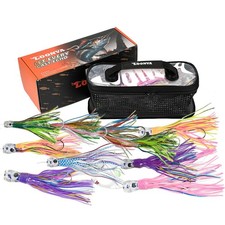 Set of 10 Pcs 9/8/6 Inch Trolling Lures - Marlin Tuna Mahi Wahoo Big Game Squ...