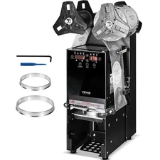 VEVOR Fully Automatic Sealing Machine Tea Cup Sealer 500-650 Cups/H 180 mm Black