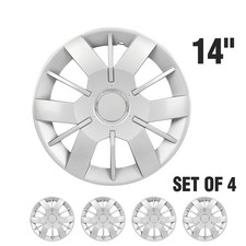 14 Inch Silver Hubcaps Set of 4 Wheel Covers for Steel Wheels