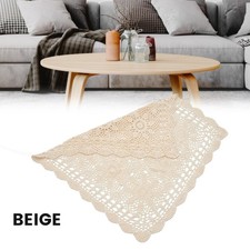 Baumwolle Handarbeit gehäkelt quadratisch Tischdecke Deckchen Spitze Tischdecke