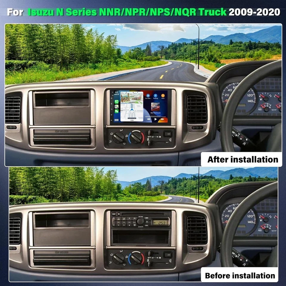 Radio de coche CarPlay para camión Isuzu serie N NNR/NPR/NPS/NQR 2009-2020 navegación GPS Foto 4 de 4