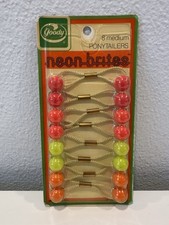 VINTAGE 1980's Goody Ponytail Holders Medium Neon Brites NEW OLD STOCK