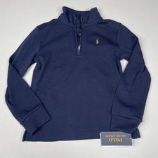 Polo Ralph Lauren Boys Size 5, 1/4 Zip Long Sleeve Navy Classics Shirt