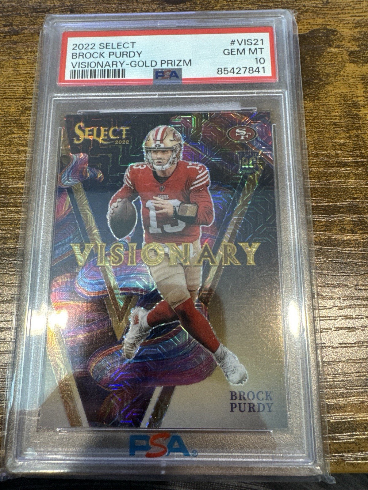 2022 select brock purdy Gold Prizm Visionary PSA 10 Pop 1