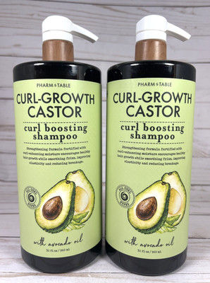Pharm to Table Curl-Growth Castor Boosting Shampoo Avocado Oil 32oz (2Pack)