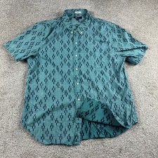 Reyn Spooner Shirt Mens Extra Large Green Button Up Reverse Print Hawaiian Aloha