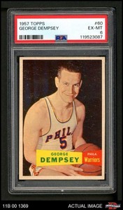 1957 Topps #60 George Dempsey Warriors RC The King's College PSA 6 - EX/MT