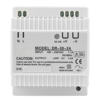 DR-30-24 30W 24V DIN Rail Power Supply   AC/DC Switching Power Supply for 