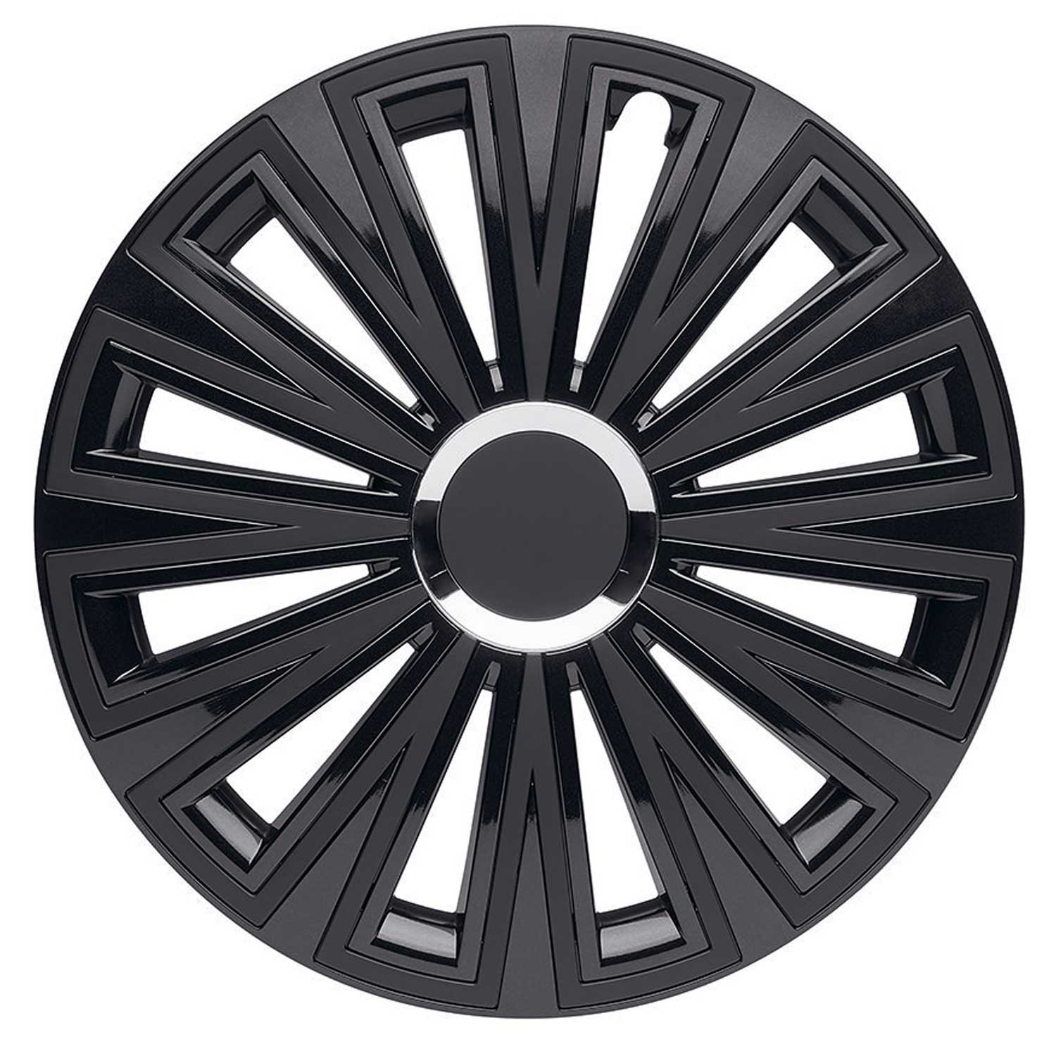 4x Wheel Trims 15 Inch Hub Caps Covers ""Sunset double black"" black for Chrysler