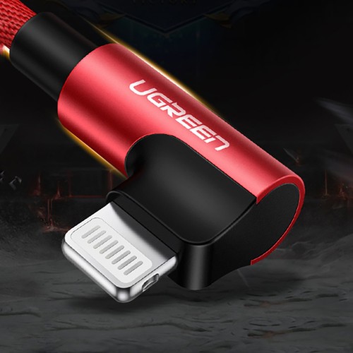 Ugreen Câble Lightning USB-A MFi 1m 2.4A Anglé Rouge - Photo 5/10
