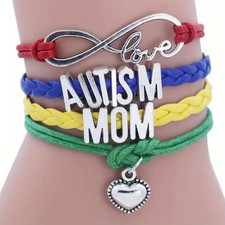 Autism Mom Awareness Braided Wrap Bracelet