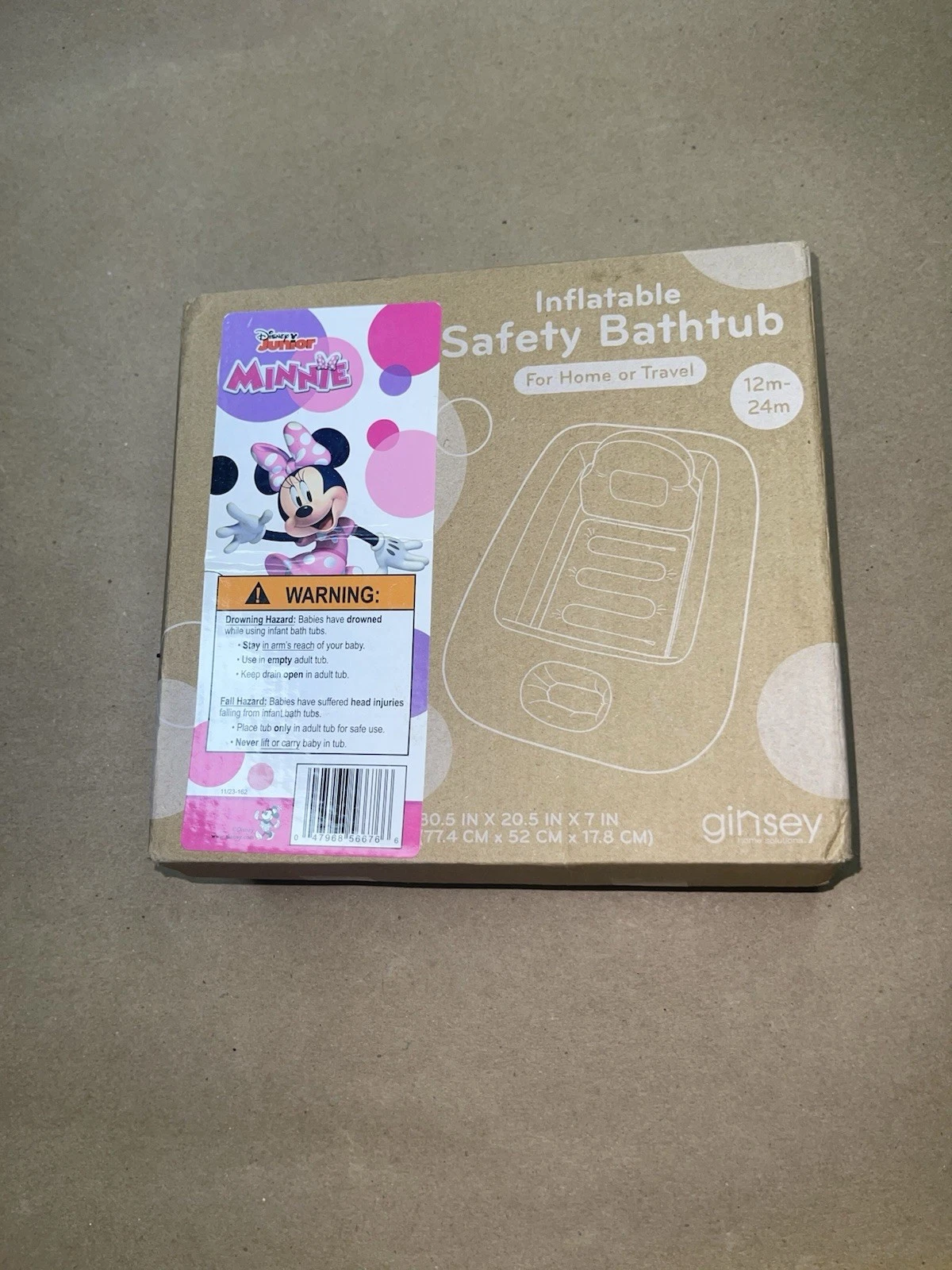 Disney Baby Minney Mouse Inflatable Safety BathTub New