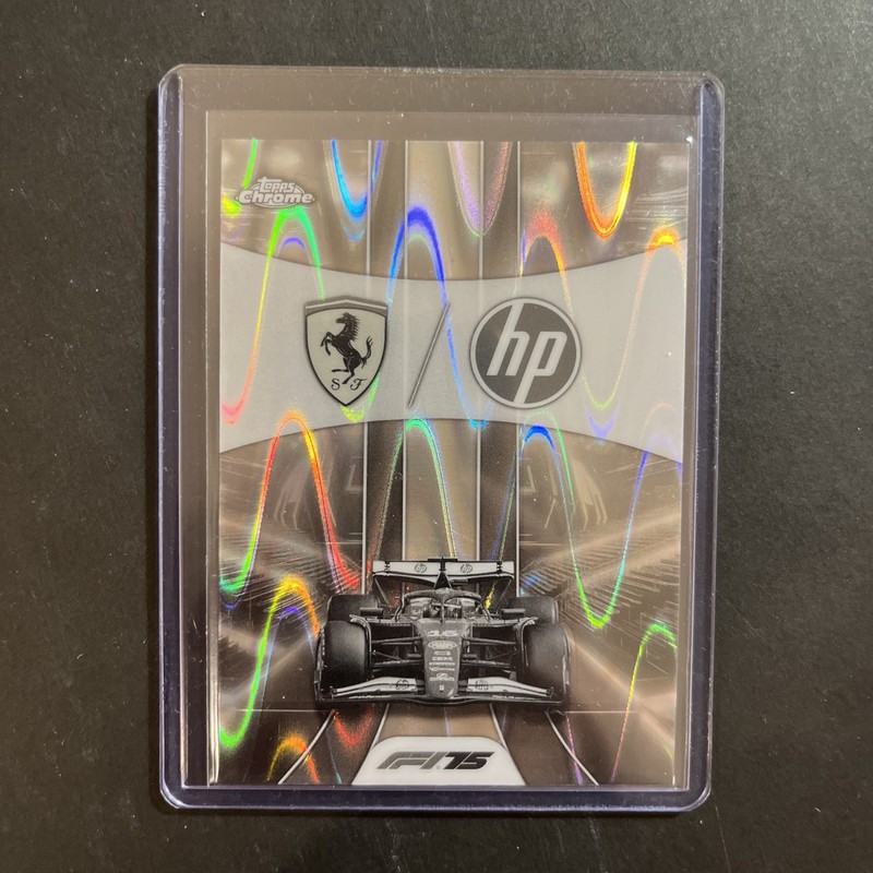 2025 F1 Topps Chrome Ferrari HP Logo B&W Raywave Refractor #175 Lewis Charles 