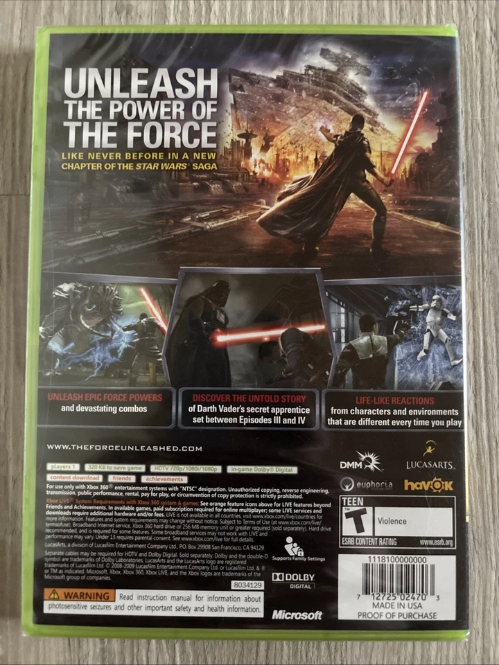 Star Wars: The Force Unleashed (Microsoft Xbox 360) - Image 2 of 4