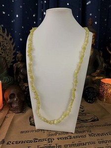 34" Strand GiJong Monk's Lunar Goddess Ritual White Jade Chips Necklace - Voodoo