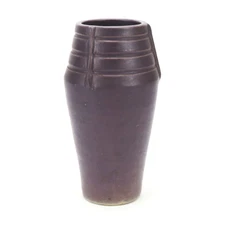 Cherokee Pottery Louisville Stoneware matte purple glaze 10.5" vase Kentucky