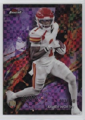 2024 Finest Common Purple Checkerboard Refractor Xavier Worthy Rookie RC 0rd2