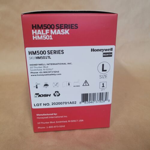 HONEYWELL NORTH HM501TL Halbmaske Atemschutzmaske, schwarz, L Maske Größe Neu im Karton - Bild 2 von 12