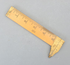 Vintage Rare Rabone Caliper Rule No 1464 Boxwood Brass 5" Measuring Gauge Slide