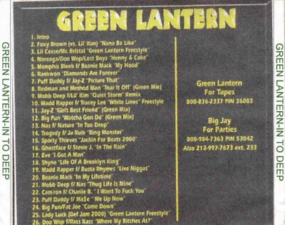 DJ GREEN LANTERN - IN TOO DEEP - HIP HOP RAP NYC MIXTAPE MIX CD | eBay