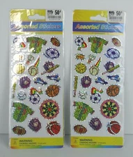 Sports Soccer Football Baseball Stickers Prismatic 2 Sheets Big Lots D6
