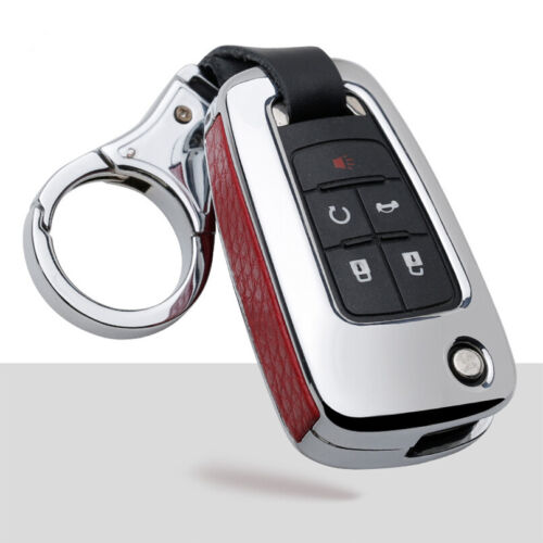 Zinc Alloy Leather Car Key Fob Case Cover Holder For Chevrolet GM Buick Chevy - Bild 7 von 17