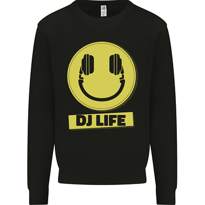 Kopfhörer DJ Life Acid Face Vinyl Decks Herren Sweatshirt Pullover
