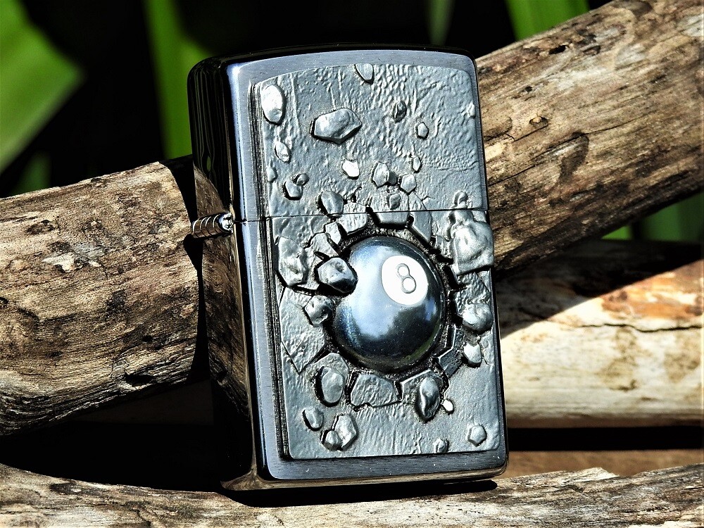 Zippo Lighter - Eight Ball Emblem - European - 8 - Billiards