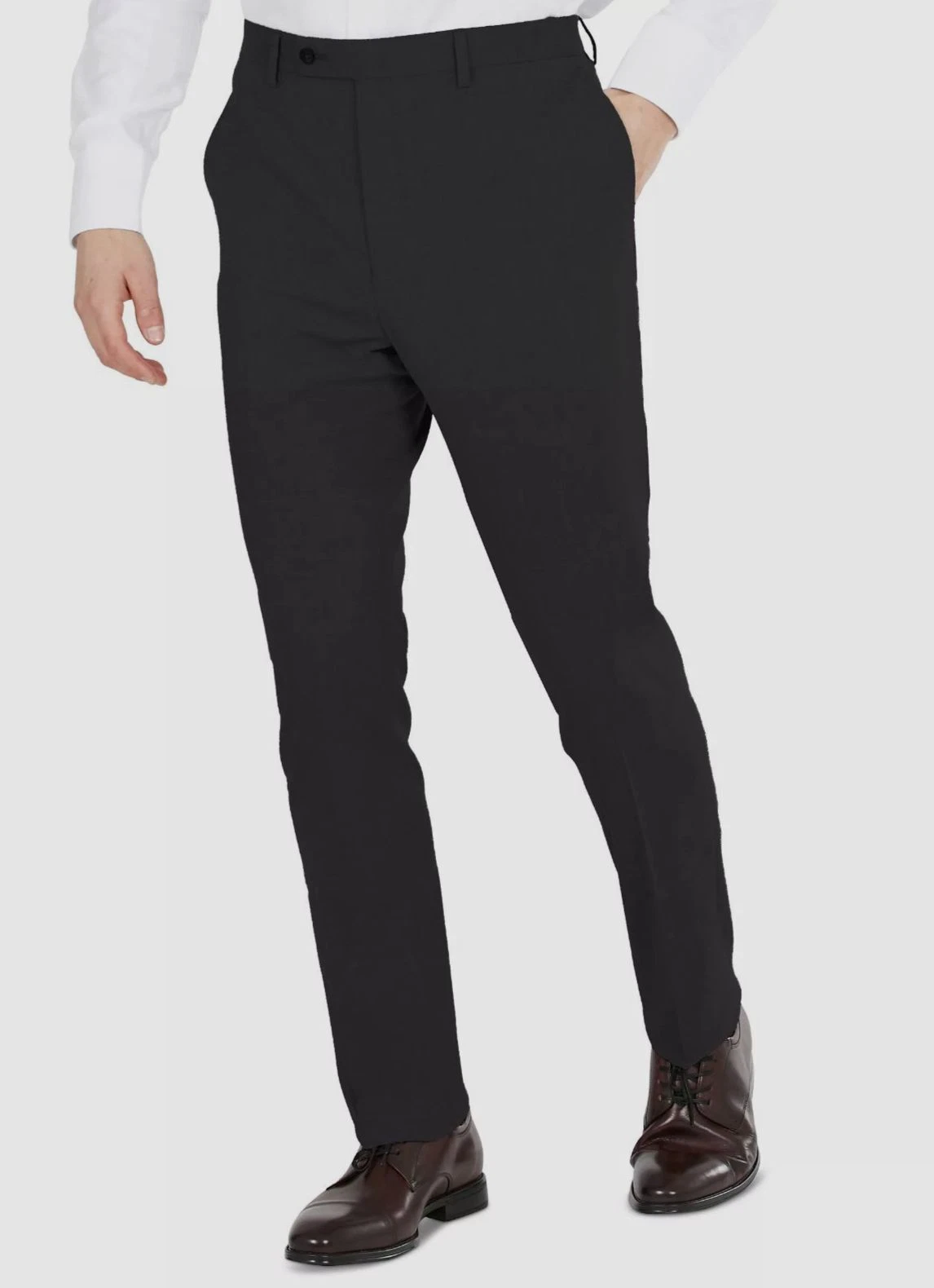 $135 DKNY Men's Black 30W X 32L Modern-Fit Stretch Trousers Dress Suit Pants
