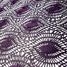 Purple Eye Lattice Faux Crochet Lace Fabric 54" BY THE YARD Art Deco Design