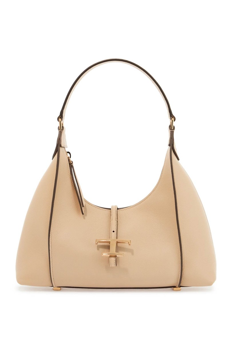 【関税＆送料込み】Tod'S 'T Vintage' Beige Leather Blend Sn Woman BEIGE Tod's T Case Bauletto in Suede Small