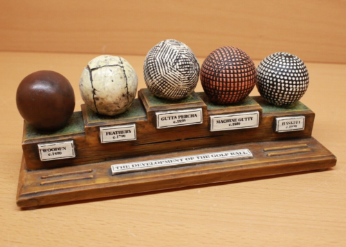 The Development of Golf Ball History Desktop Paperweight Pen Holder 1590-1900