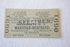Harrogate to Westfield Westgate LNER Railway Ticket
