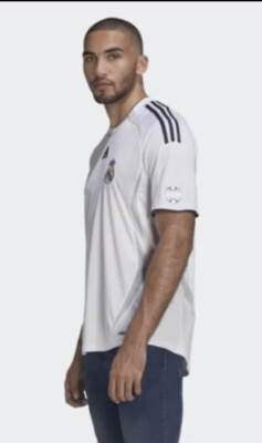 Adidas Mens Small Real Madrid Soccer Jersey Teamgeist White H18498