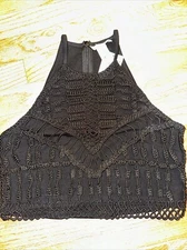 NWT H & M WOMEN'S RIBBON EMBROIDERED RACER TANK STYLE TOP SZ SMALL NWT