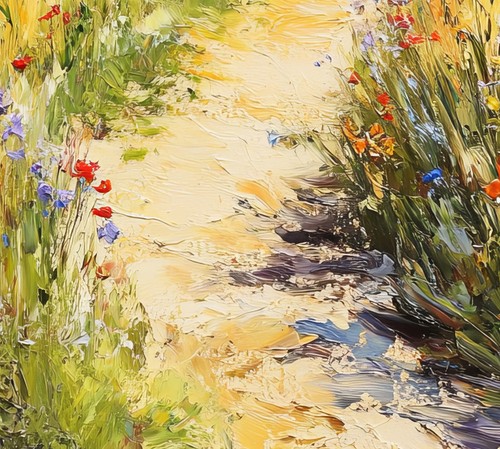 Countryside Path Painting 5"x7" Print on Matte Paper | Vibrant Scenic Artwork - Picture 7 of 7