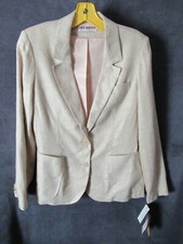 NWT Vintage Jack Winter Rices Nachmans Beige Rayon Flax Career Suit Jacket 8
