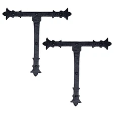 2 Pack 7” Decorative T Corner Bracket, Rustic Right Angle Bracket Iron Brace