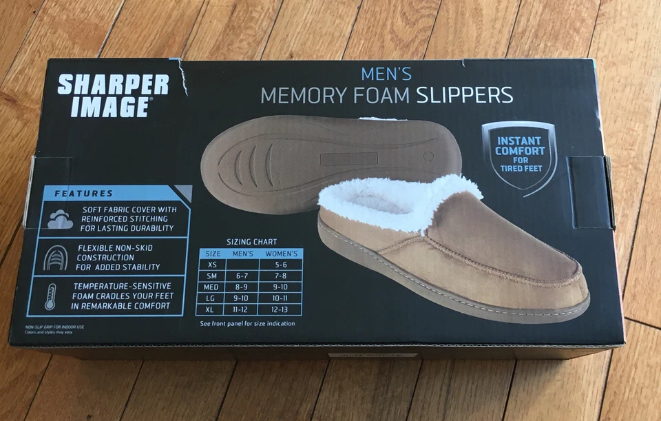 New Sharper Image Adult Memory Foam Slippers Mens Large - Image 2 of 2