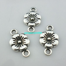 45pcs Tibetan silver Jewelry Making flower Beads earring Connectors 10 17.5mm