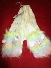 Cat Jack Girls Kids Unicorn Winter Scarf Pockets Rainbow