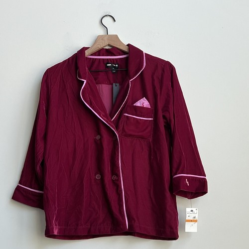 Nuovo set pigiama ROOM SERVICE velluto marrone piccolo colletto dentellato top pantaloncini - Foto 4 di 18