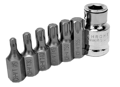 Schraubendreher Torx Bitsatz Bits Steckschlüssel 7-tlg T25 T30 T40 T45 T50 T55