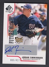 Jordan Zimmermann 2009 UD SP Authentic Future Watch Rookie card #240 /417