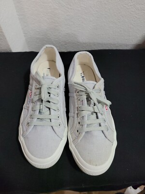 Superga Womens Cotu Gray Classic Canvas Low Top Sneakers Shoes US 6.5