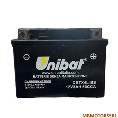 AKKU UNIBAT CBTX4L-BS ADLY SS Supersonic 2T 50 2004 - 2009 12V3AH BTX4L-BS