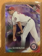 MAX SCHERZER 2017 BOWMAN PLATINUM PURPLE FOIL SP 96/250 #23 NATIONALS